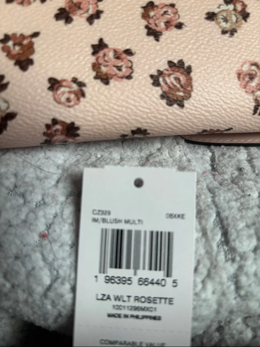Coach 🆕 Long Zip Around Wallet In Signature Canvas blush Floral Rosette Print